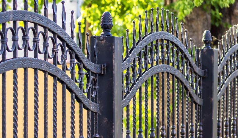 Black Iron Fence Installation detail